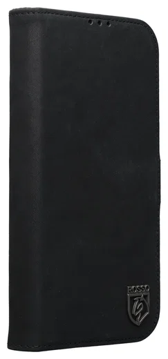 Rosso Elite iPhone 14 Hoesje MagSafe Book Case Echt Leer Zwart afbeelding 14