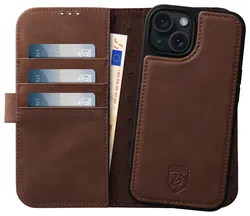 Rosso Elite iPhone 14 Hoesje MagSafe Book Case Echt Leer Bruin afbeelding