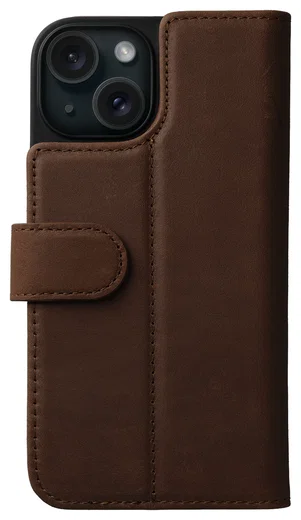 Rosso Elite iPhone 14 Hoesje MagSafe Book Case Echt Leer Bruin afbeelding 10