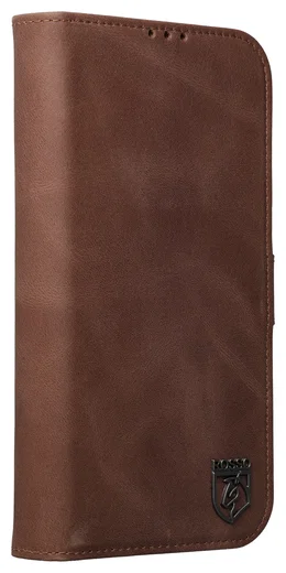 Rosso Elite iPhone 14 Hoesje MagSafe Book Case Echt Leer Bruin afbeelding 15