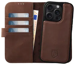 Rosso Elite iPhone 14 Pro Hoesje MagSafe Book Case Leer Bruin afbeelding