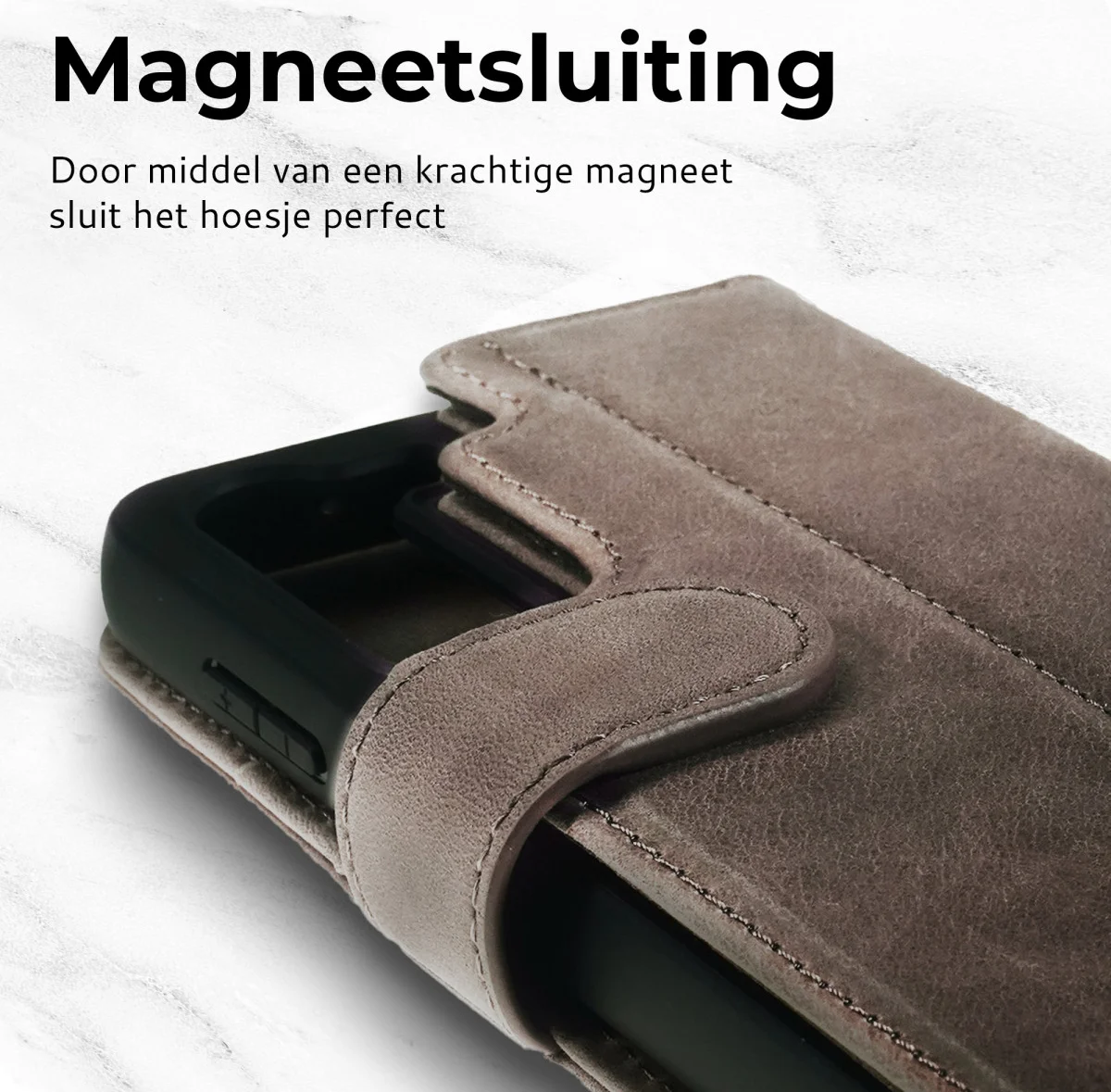 Rosso Elite Samsung Galaxy S23 Hoesje MagSafe Book Case Bruin afbeelding 7