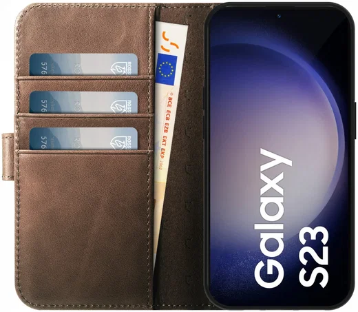 Rosso Elite Samsung Galaxy S23 Hoesje MagSafe Book Case Bruin afbeelding 4