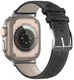 Dux Ducis YS - Leren Apple Watch Bandje - 42MM/44MM/45MM/46MM/49MM - Zwart afbeelding 2