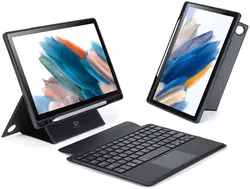 Dux Ducis Samsung Galaxy Tab A8 Hoes Bluetooth Toetsenbord Zwart afbeelding