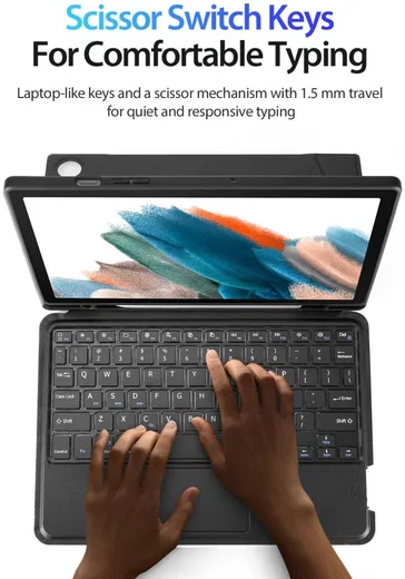 Dux Ducis Samsung Galaxy Tab A8 Hoes Bluetooth Toetsenbord Zwart afbeelding 8