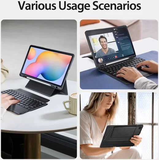 Dux Ducis Samsung Galaxy Tab S6 Lite Hoes Bluetooth Toetsenbord Zwart afbeelding 6