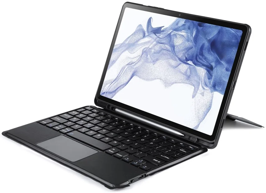 Dux Ducis Samsung Galaxy Tab S8 / S7 Hoes Bluetooth Toetsenbord Zwart afbeelding 2