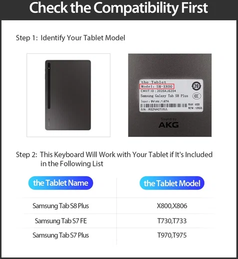 Dux Ducis Samsung Galaxy Tab S8+ / S7 FE / S7+ Toetsenbord Hoes afbeelding 10