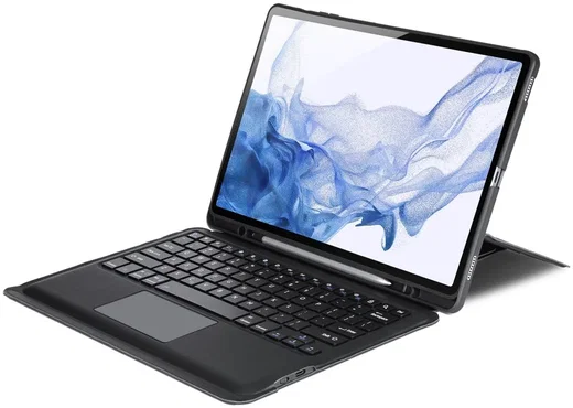 Dux Ducis Samsung Galaxy Tab S8+ / S7 FE / S7+ Toetsenbord Hoes afbeelding 2