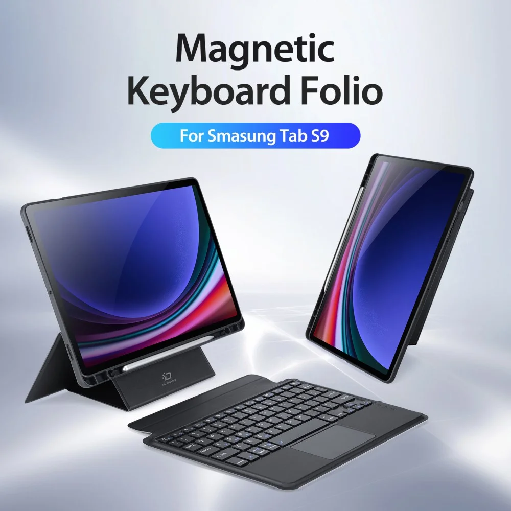 Dux Ducis Samsung Galaxy Tab S9 Hoes Bluetooth Toetsenbord Zwart afbeelding 3