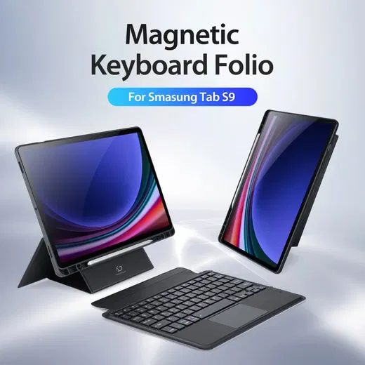 Dux Ducis Samsung Galaxy Tab S9 Hoes Bluetooth Toetsenbord Zwart afbeelding 3