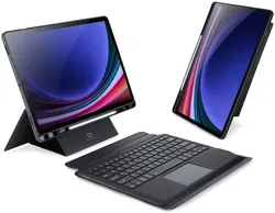 Dux Ducis Samsung Galaxy Tab S10+ / Tab S9+ Hoes Bluetooth Toetsenbord Zwart afbeelding
