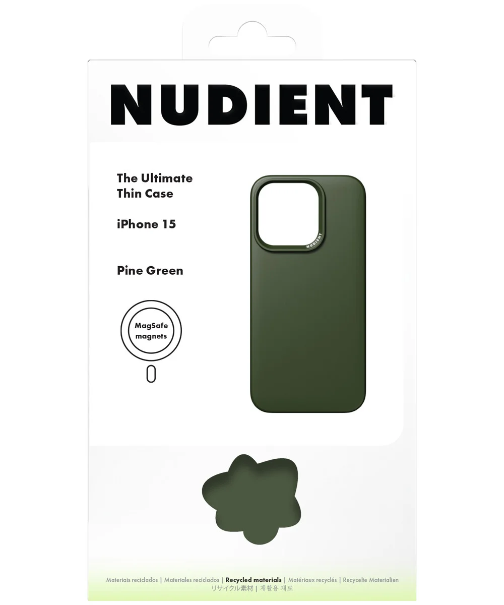 Nudient Thin Case V3 Apple iPhone 15 Hoesje MagSafe Groen afbeelding 10