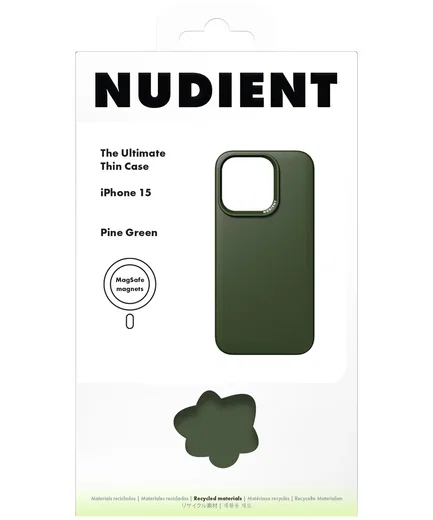 Nudient Thin Case V3 Apple iPhone 15 Hoesje MagSafe Groen afbeelding 10