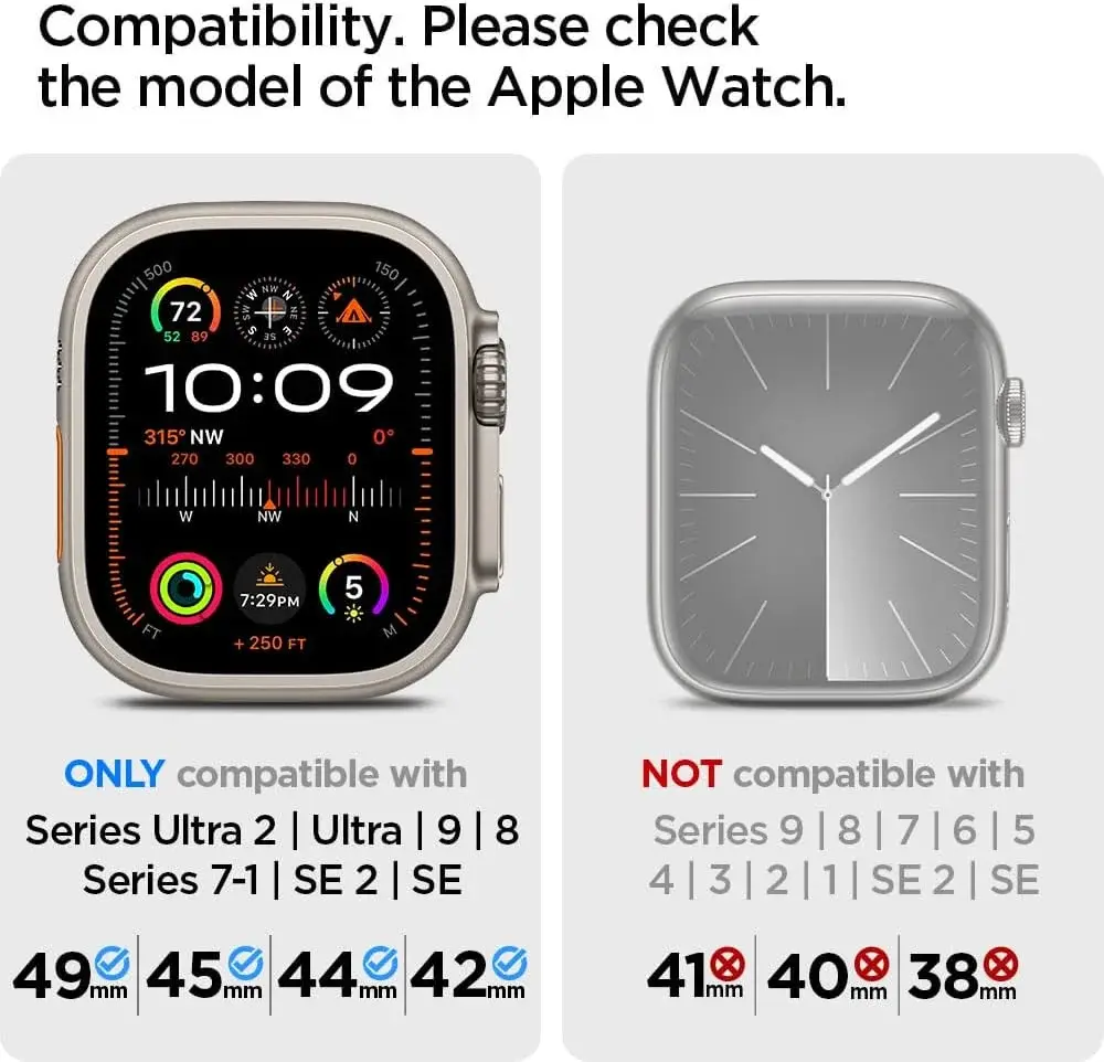 Spigen DuraPro - Apple Watch 1-10/SE/Ultra Bandje - 49/46/45/44/42MM - Zwart afbeelding 2