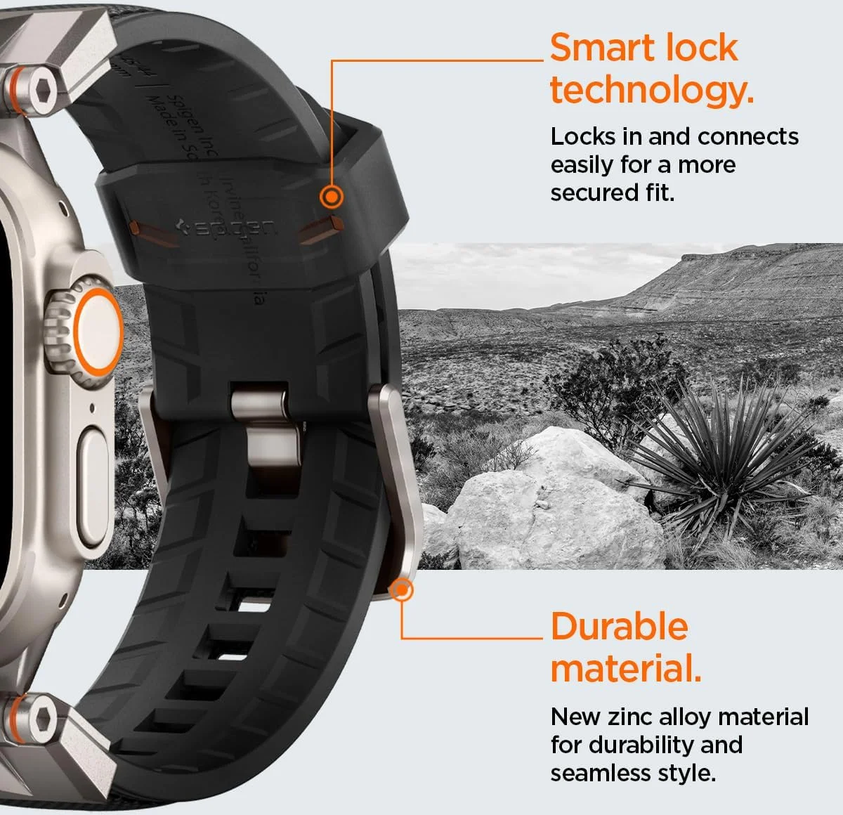 Spigen DuraPro - Apple Watch 1-10/SE/Ultra Bandje - 49/46/45/44/42MM - Zwart afbeelding 4