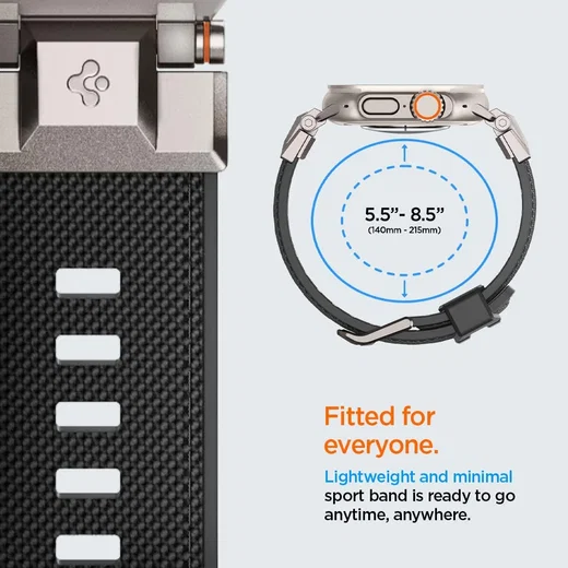 Spigen DuraPro - Apple Watch 1-10/SE/Ultra Bandje - 49/46/45/44/42MM - Zwart afbeelding 7