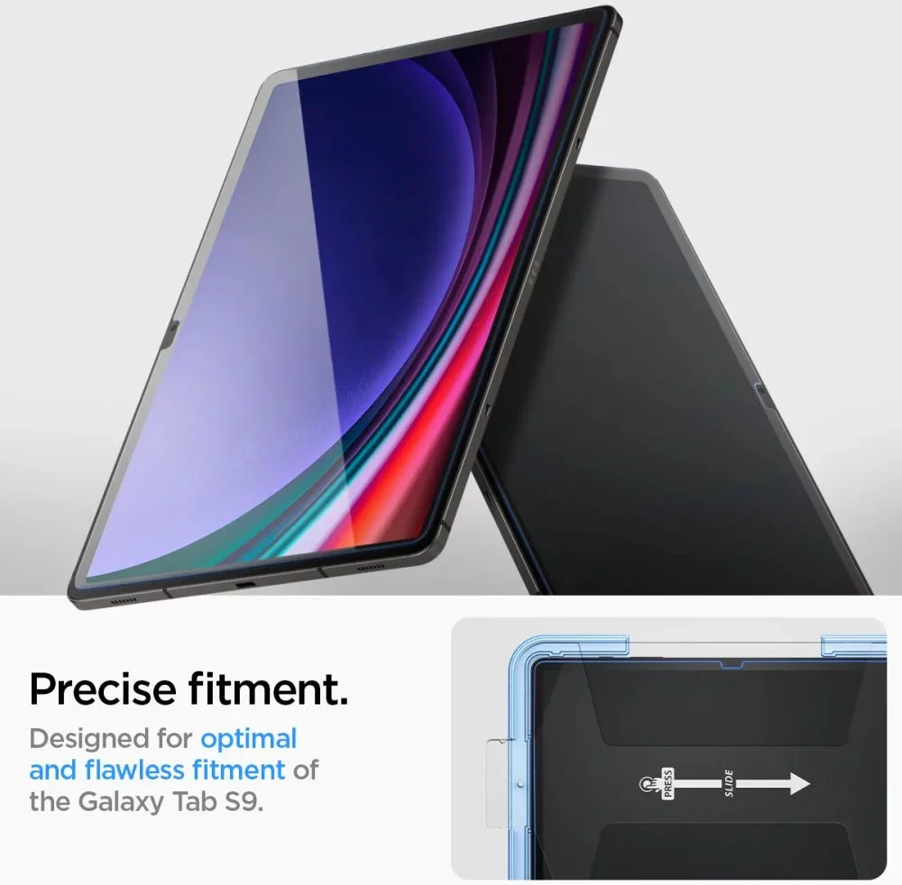 Spigen EZ Fit Glas.tR Samsung Galaxy Tab S9 Screen Protector afbeelding 3