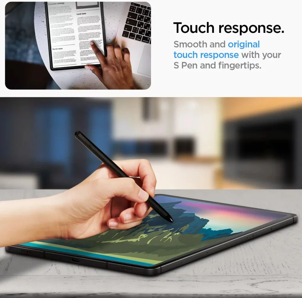 Spigen EZ Fit Glas.tR Samsung Galaxy Tab S9 Screen Protector afbeelding 6