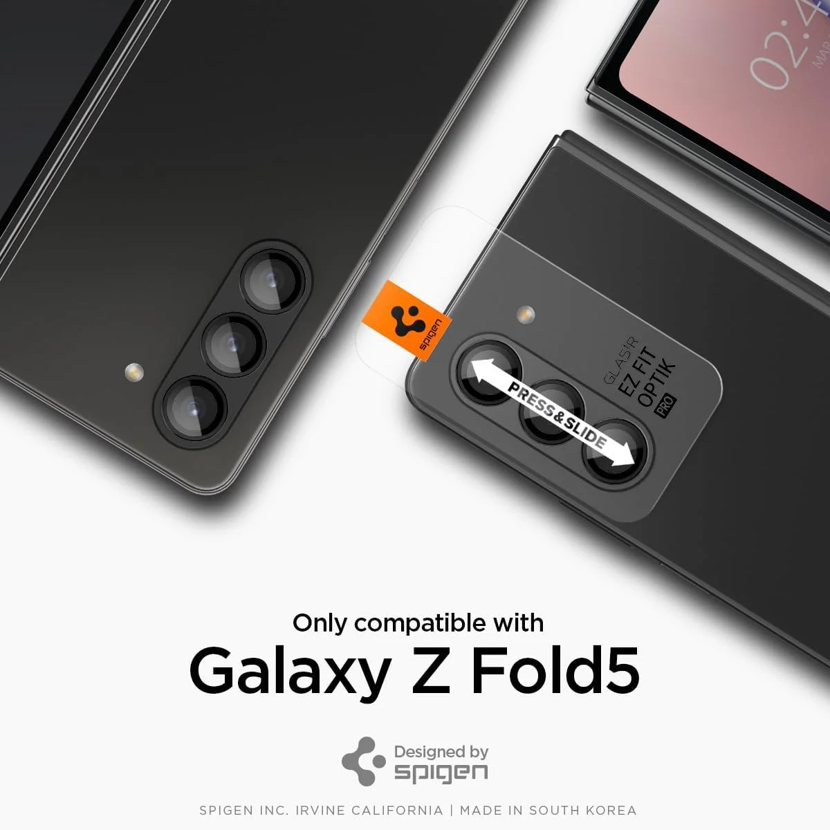 Spigen Optik Samsung Z Fold 5 Camera Lens Protector (2-Pack) Zwart afbeelding 9