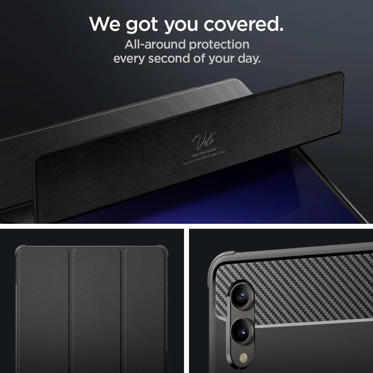 Spigen Rugged Armor Pro Samsung Galaxy Tab S10 / S9 / S8 Ultra Hoes Zwart afbeelding 6