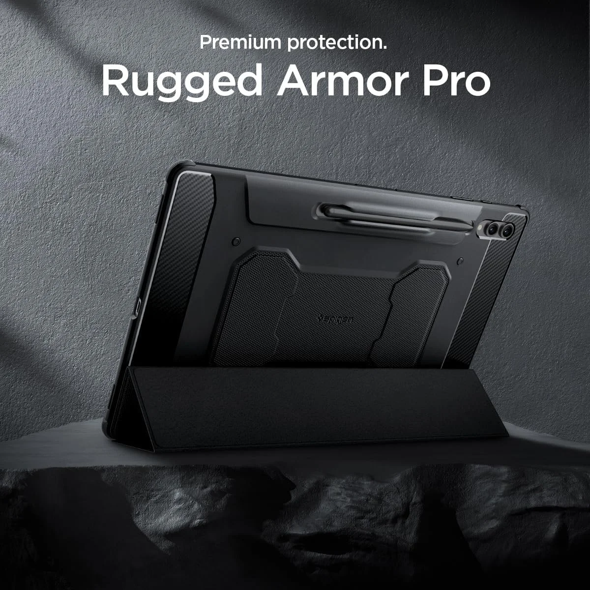 Spigen Rugged Armor Pro Samsung Galaxy Tab S10 / S9 / S8 Ultra Hoes Zwart afbeelding 7