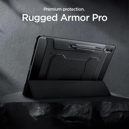 Spigen Rugged Armor Pro Samsung Galaxy Tab S10 / S9 / S8 Ultra Hoes Zwart afbeelding 7
