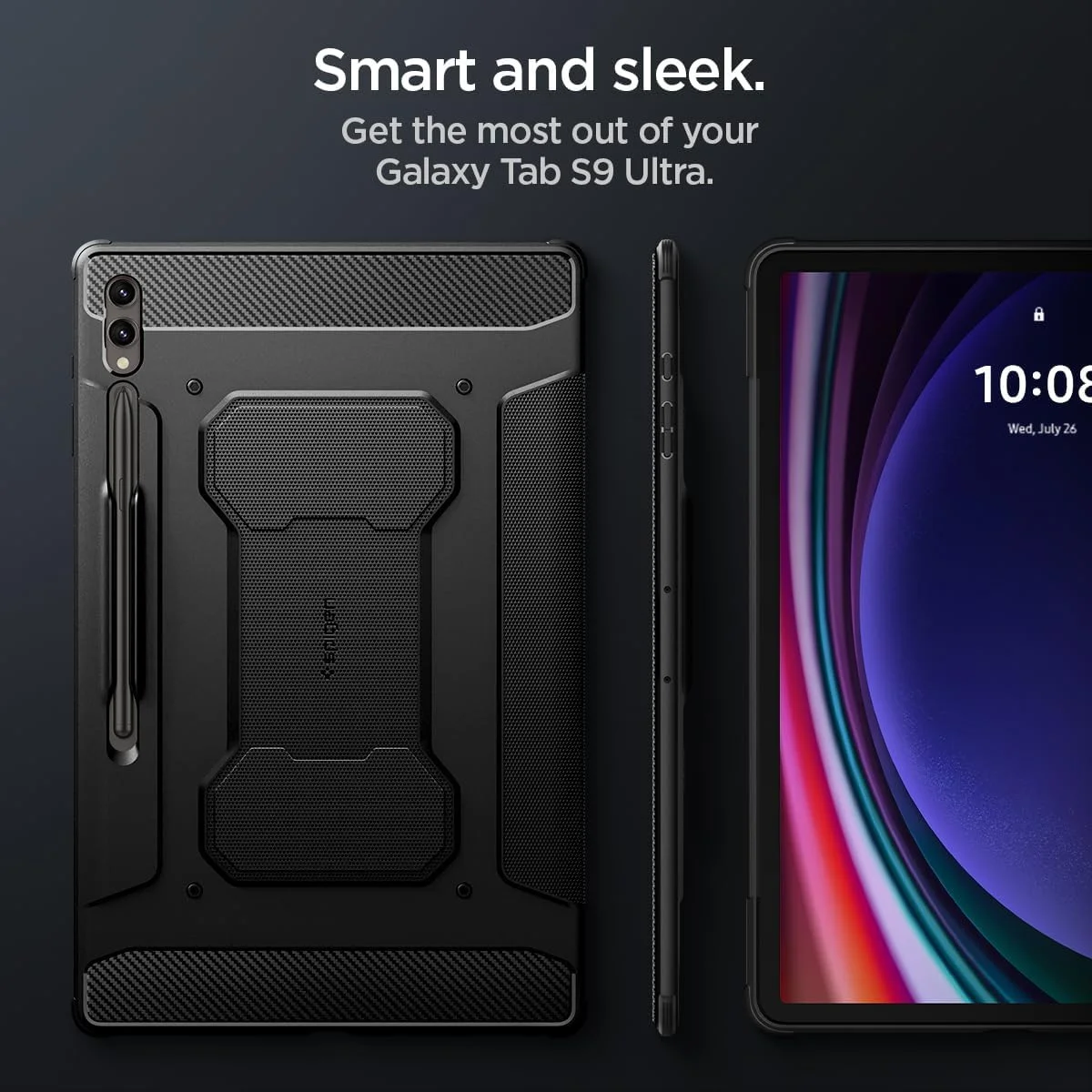 Spigen Rugged Armor Pro Samsung Galaxy Tab S10 / S9 / S8 Ultra Hoes Zwart afbeelding 8