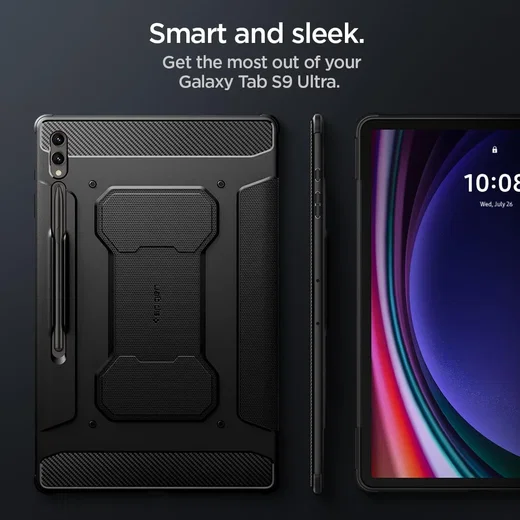 Spigen Rugged Armor Pro Samsung Galaxy Tab S10 / S9 / S8 Ultra Hoes Zwart afbeelding 8