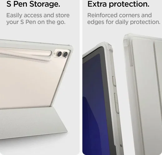 Spigen Ultra Hybrid Samsung Galaxy Tab S10 / S9 Plus Hoes Book Case Grijs afbeelding 4