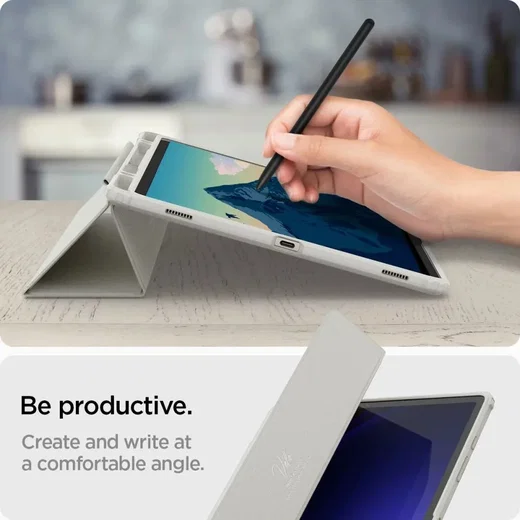 Spigen Ultra Hybrid Samsung Galaxy Tab S10 / S9 Plus Hoes Book Case Grijs afbeelding 6