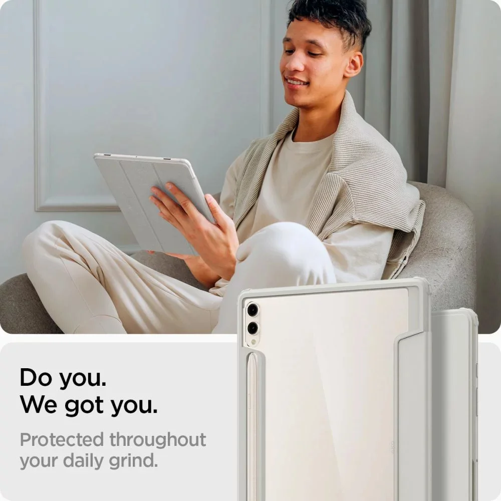 Spigen Ultra Hybrid Samsung Galaxy Tab S10 / S9 Plus Hoes Book Case Grijs afbeelding 7