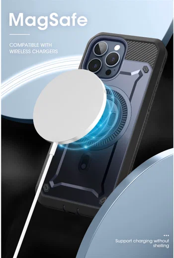 SUPCASE UB Mag Pro Apple iPhone 15 Pro Max Hoesje MagSafe Stand Blauw afbeelding 4