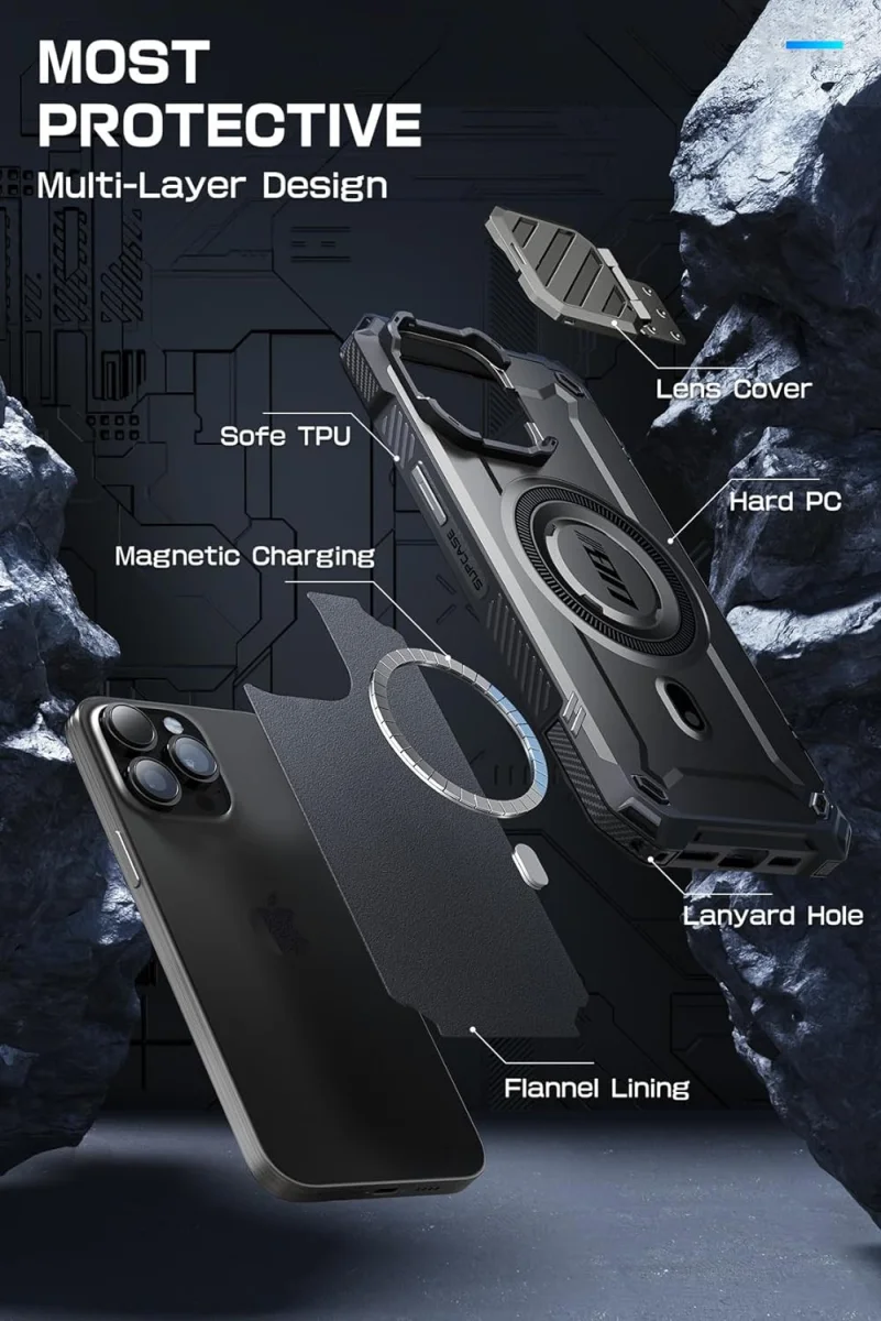 SUPCASE UB Pro MagXT iPhone 15 Pro Max Hoesje Camera Protector Zwart afbeelding 7