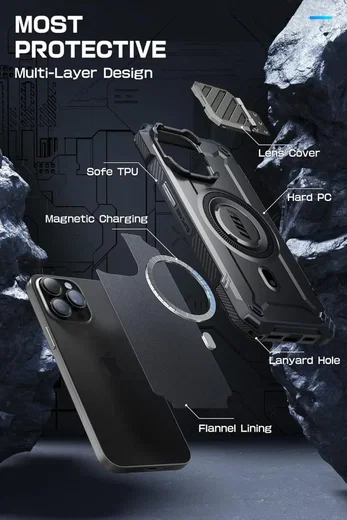 SUPCASE UB Pro MagXT iPhone 15 Pro Max Hoesje Camera Protector Zwart afbeelding 7