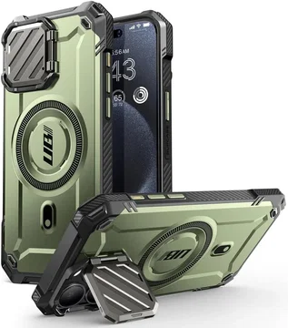 SUPCASE UB Pro MagXT iPhone 15 Pro Max Hoesje Camera Protector Groen