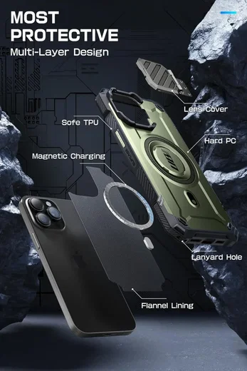 SUPCASE UB Pro MagXT iPhone 15 Pro Max Hoesje Camera Protector Groen afbeelding 6