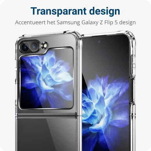 Samsung Galaxy Z Flip 5 Hoesje Schokbestendig en Dun TPU Transparant afbeelding 5