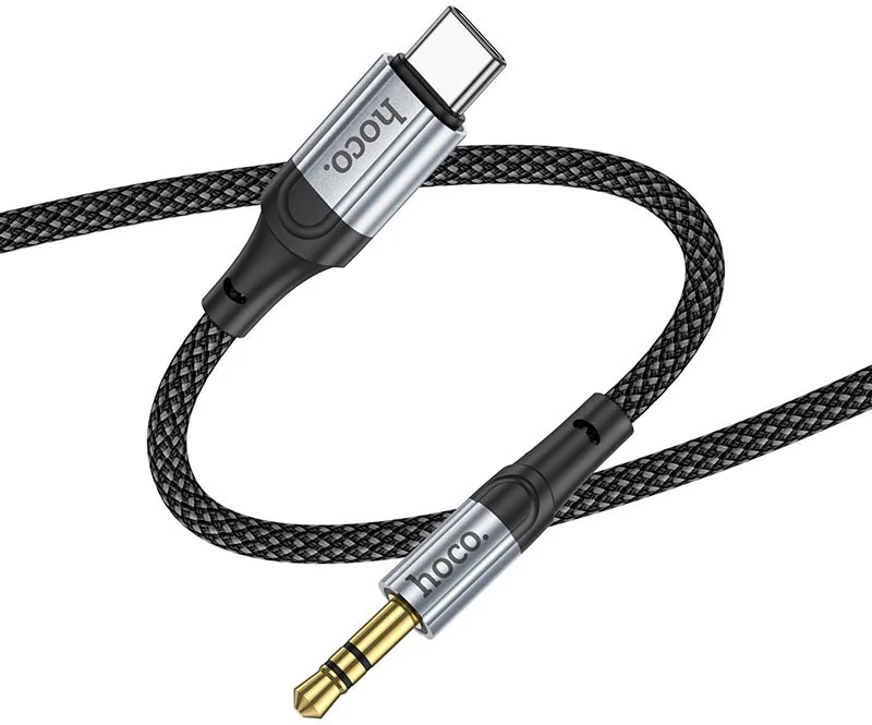 Hoco UPA26 USB-C naar 3.5mm Jack Audiokabel 1M Zwart afbeelding 2