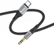 Hoco UPA26 USB-C naar 3.5mm Jack Audiokabel 1M Zwart afbeelding 2