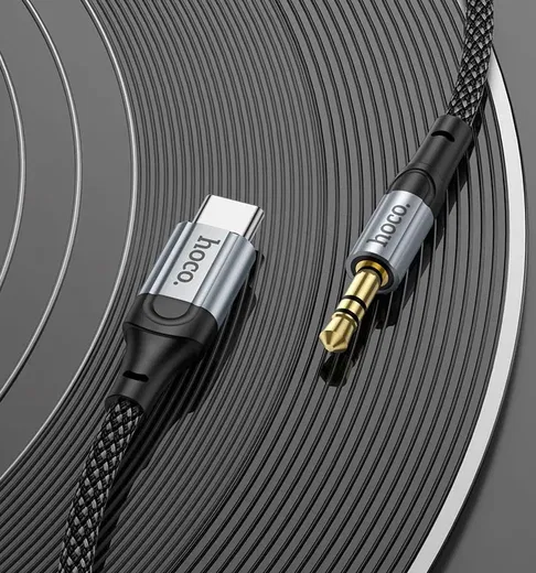 Hoco UPA26 USB-C naar 3.5mm Jack Audiokabel 1M Zwart afbeelding 6