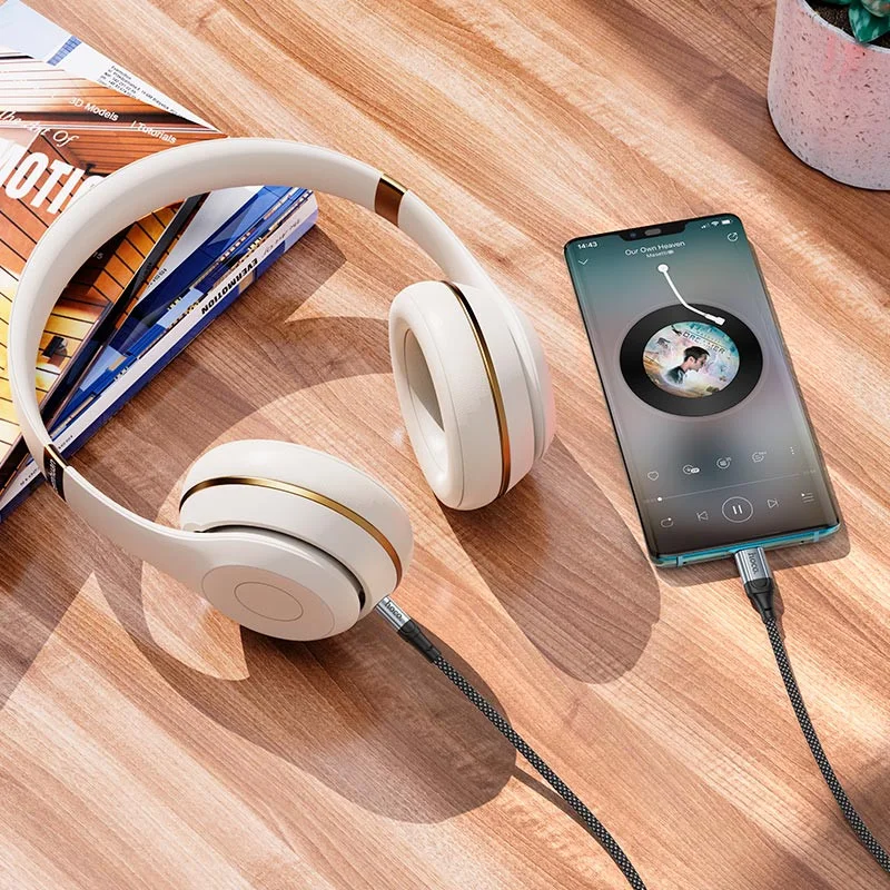 Hoco UPA26 USB-C naar 3.5mm Jack Audiokabel 1M Zwart afbeelding 7