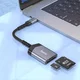 Hoco UA25 USB-C Card Reader met SD/TF Kaartlezer Grijs afbeelding 3