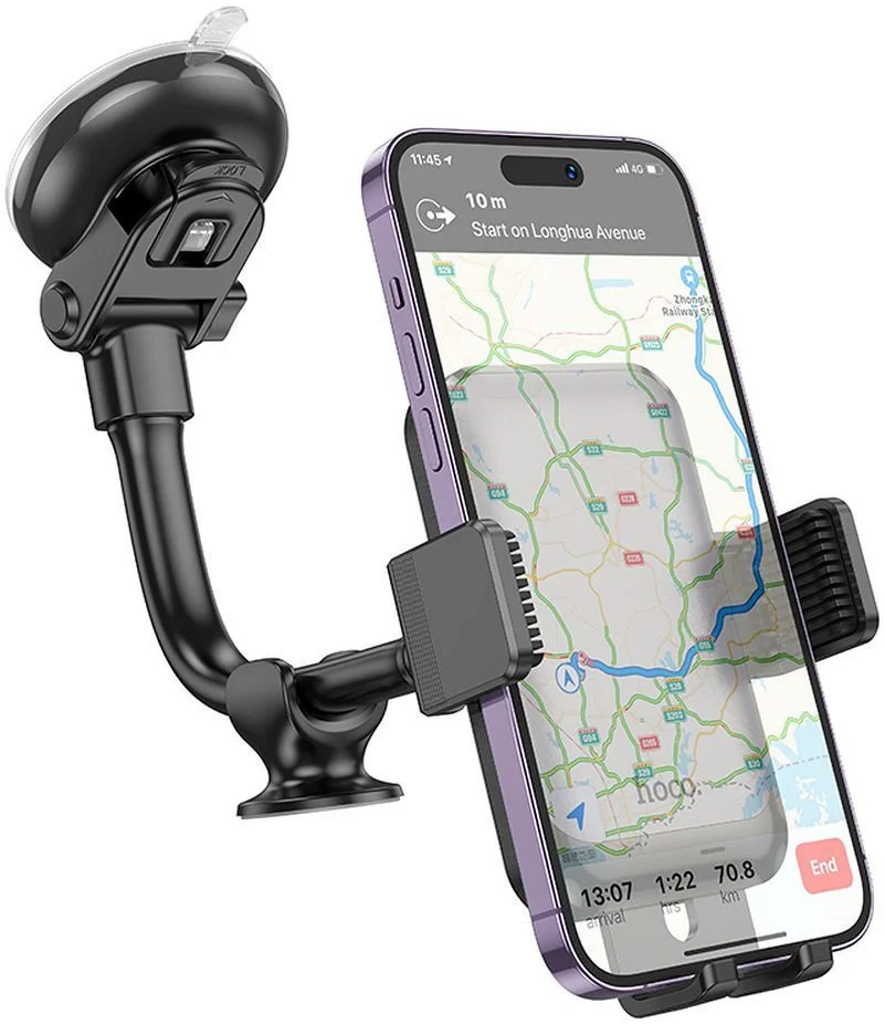 Hoco H27 360° Verstelbare Raam / Dashboard Telefoonhouder Auto Zwart afbeelding 2