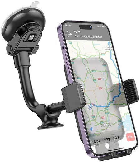Hoco H27 360° Verstelbare Raam / Dashboard Telefoonhouder Auto Zwart afbeelding 2