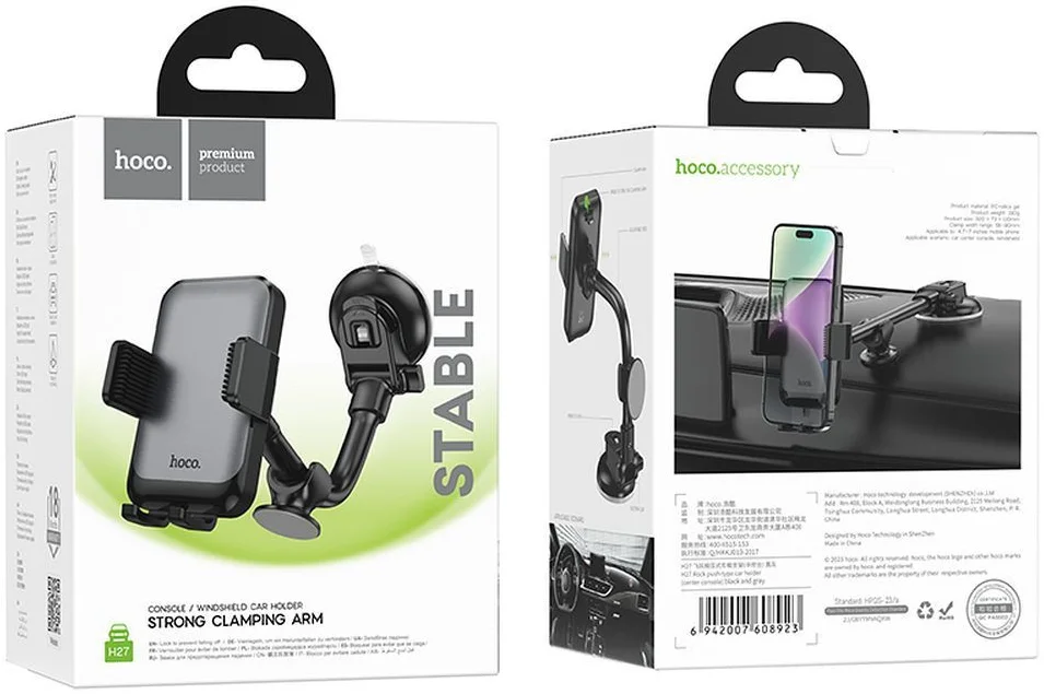 Hoco H27 360° Verstelbare Raam / Dashboard Telefoonhouder Auto Zwart afbeelding 5