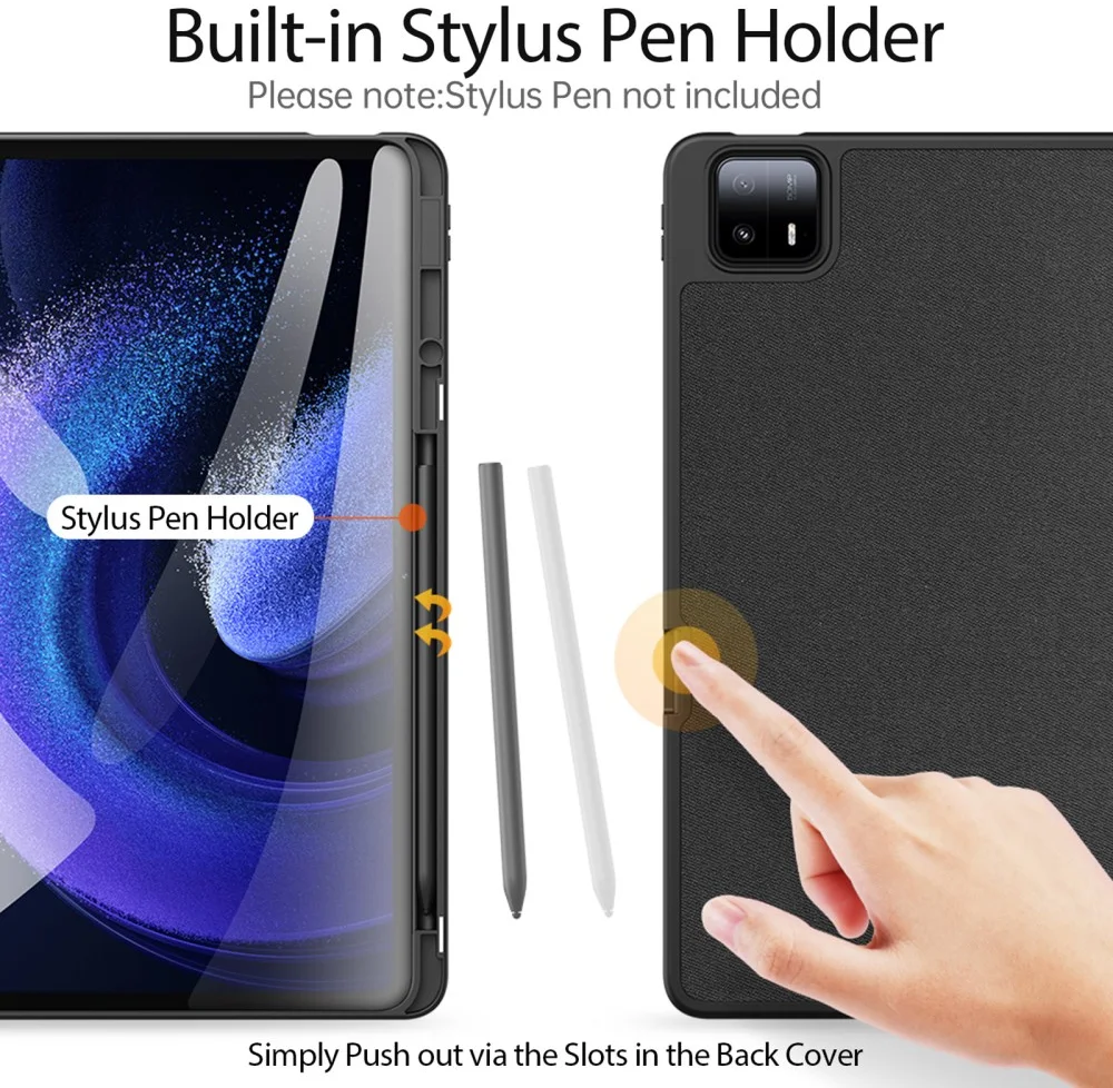 Dux Ducis Domo Xiaomi Pad 6 Max Hoes Tri-Fold Book Case Zwart afbeelding 4