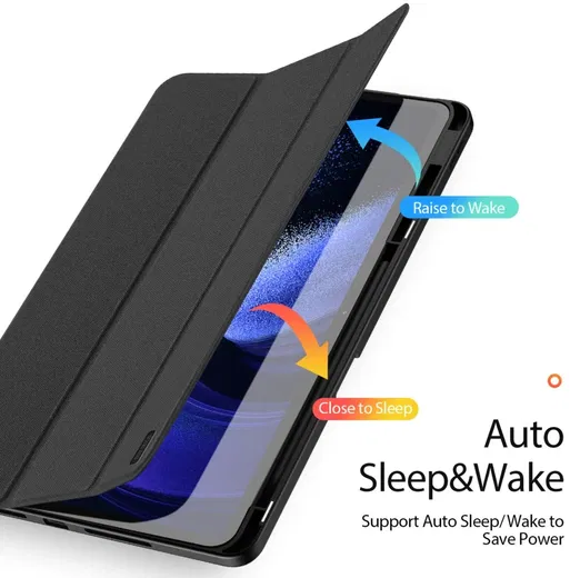 Dux Ducis Domo Xiaomi Pad 6 Max Hoes Tri-Fold Book Case Zwart afbeelding 5