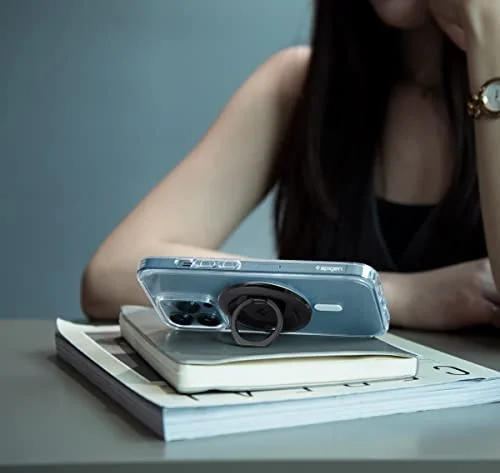 Spigen O-Mag Magnetische MagSafe Vinger Ring Houder Standaard Carbon afbeelding 2